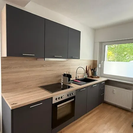 Messe Essen, Modernes Mit Kueche, Smart-tv Und Separatem Schlafzimmer, Self-check-in 公寓
